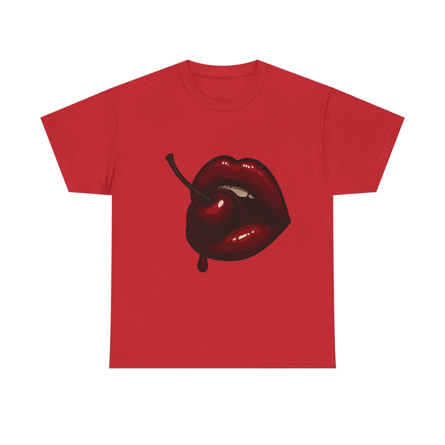Seductive Cherry Lips Italian Design Art Retro Glam Dark Fruit Bite