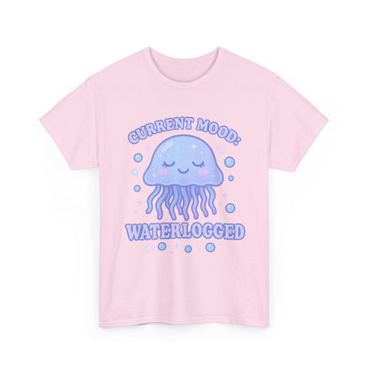 Current Mood Waterlogged Kawaii Jellyfish Pastel Bubble T-Shirt Design