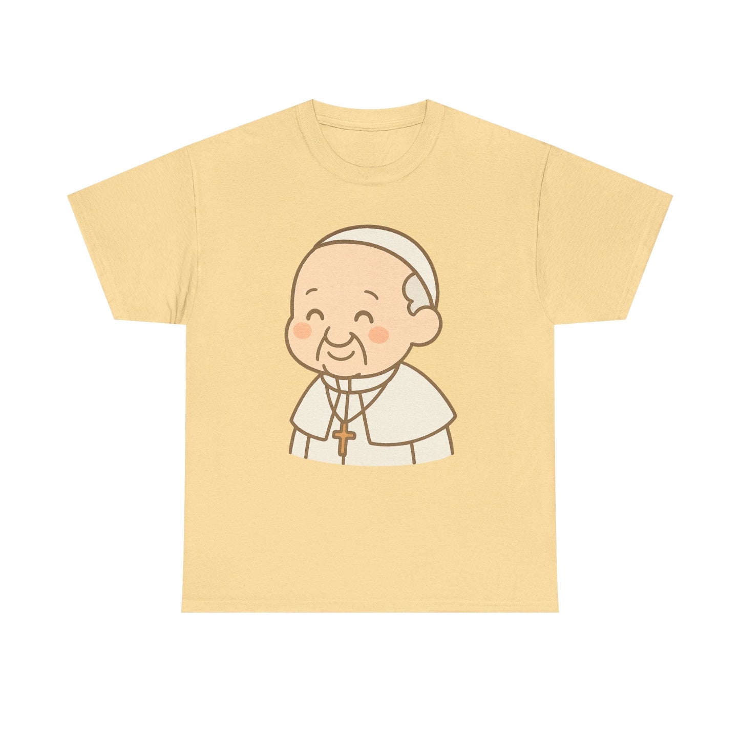Cute Kawaii Pope Francis Illustration | Peaceful Pastel Transparent Art