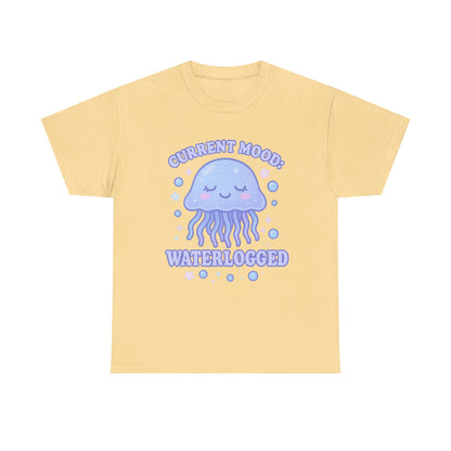 Current Mood Waterlogged Kawaii Jellyfish Pastel Bubble T-Shirt Design