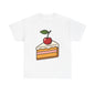 Cherry on Top Italian Design Art  Cute Cake Slice with Glossy Fruit