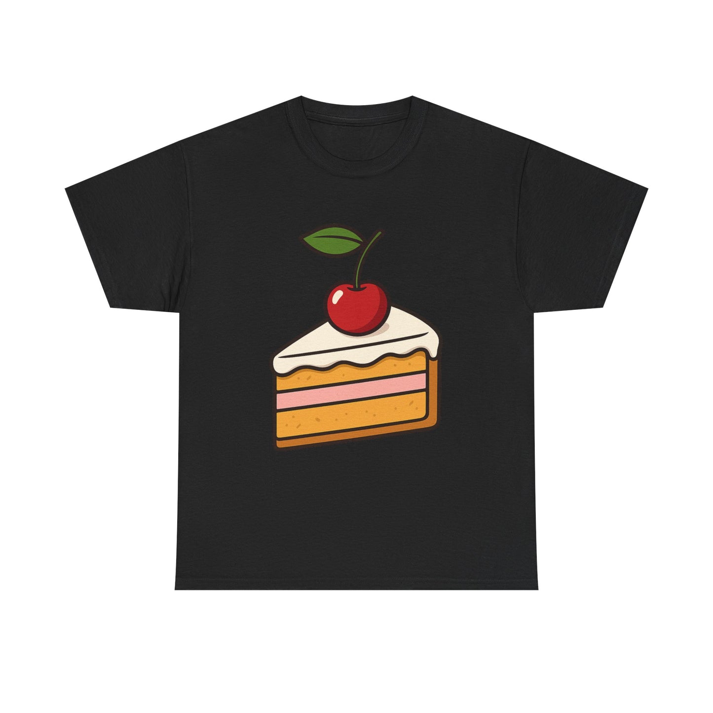 Cherry on Top Italian Design Art  Cute Cake Slice with Glossy Fruit
