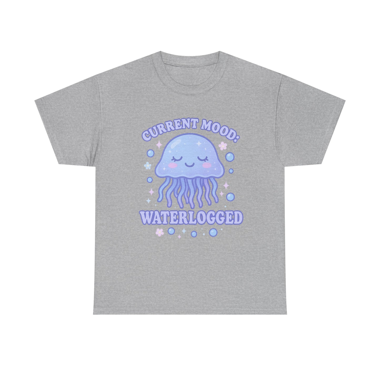 Current Mood Waterlogged Kawaii Jellyfish Pastel Bubble T-Shirt Design