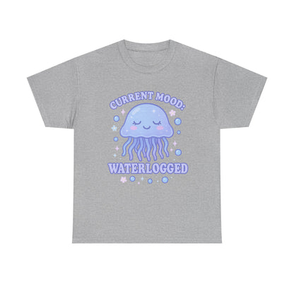 Current Mood Waterlogged Kawaii Jellyfish Pastel Bubble T-Shirt Design