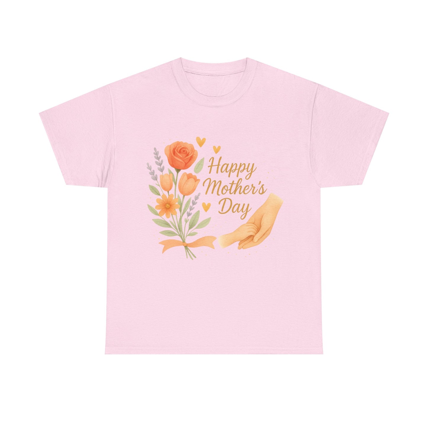 Happy Mother's Day Floral Hands Watercolor Quote Illustration