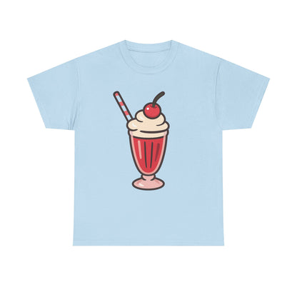 Cherry Soda Float Italian Design Art Retro Diner Milkshake with Whipped Cream and Cherry
