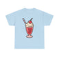 Cherry Soda Float Italian Design Art Retro Diner Milkshake with Whipped Cream and Cherry