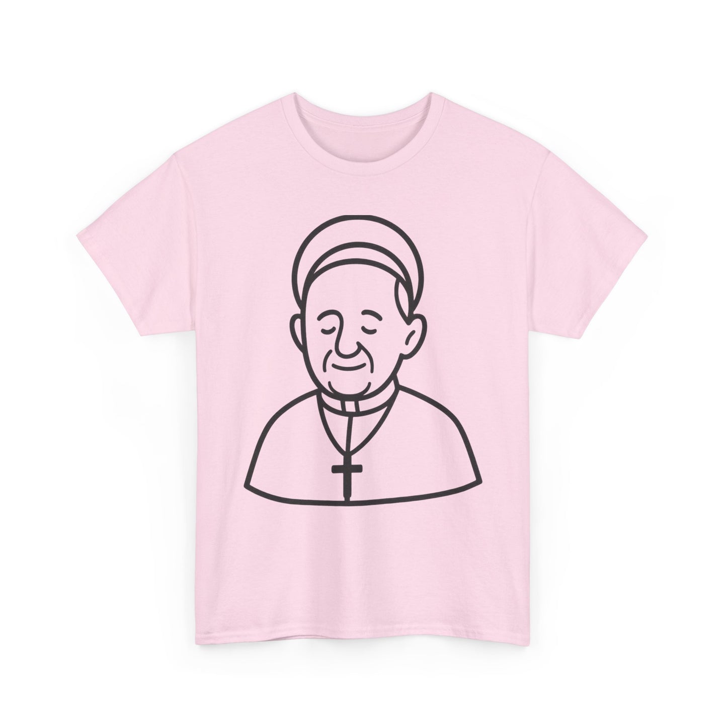 Simple Line Art Pope Francis with Halo | Transparent Minimal Outline