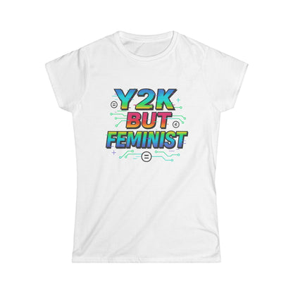 Y2K Glitch Cloth T-Shirt - Y2K BUT FEMINIST | Rainbow Tech Equality Tee | Digital Empowerment Graphic
