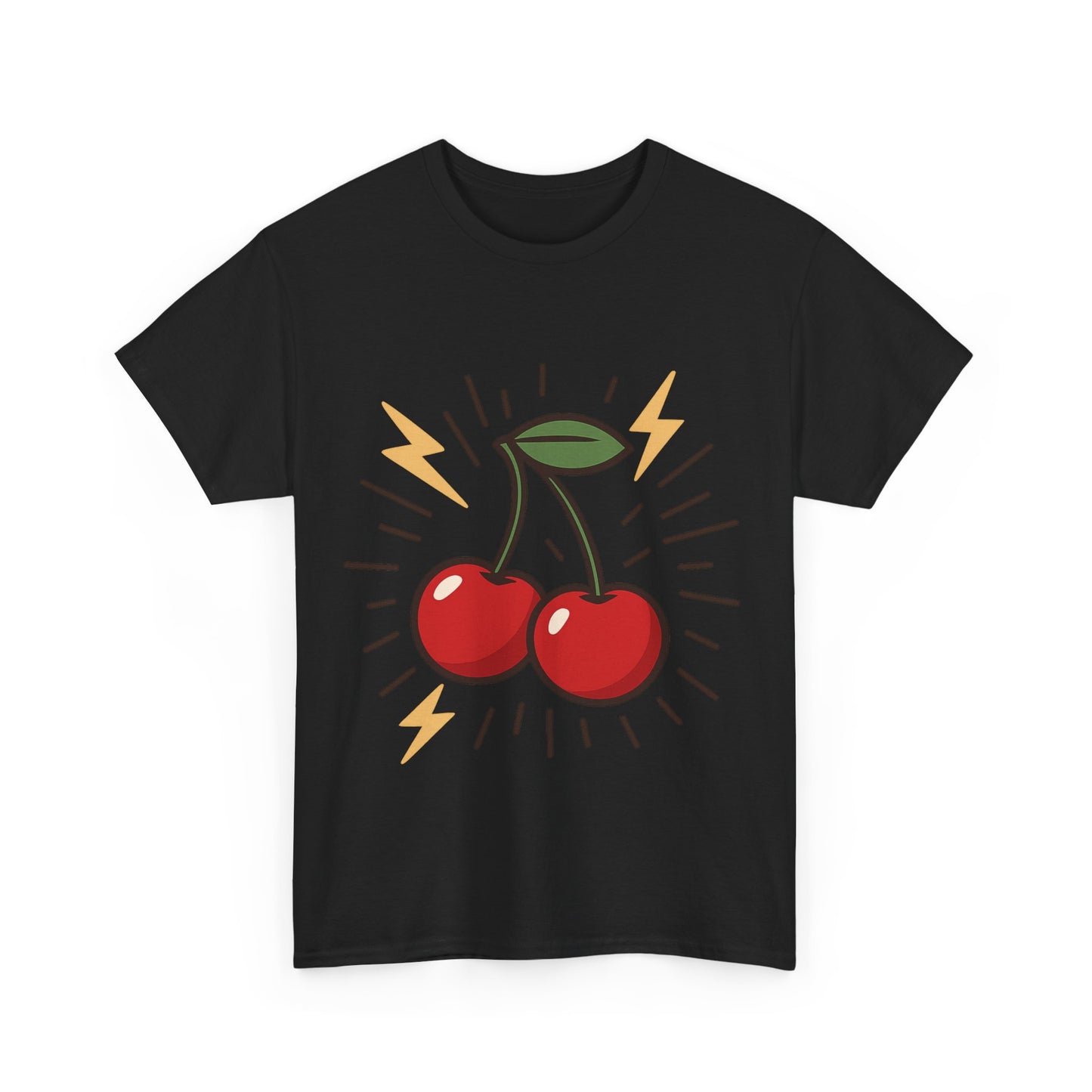 Cherry Energy Italian Design Art Power Burst Fruit with Lightning Style