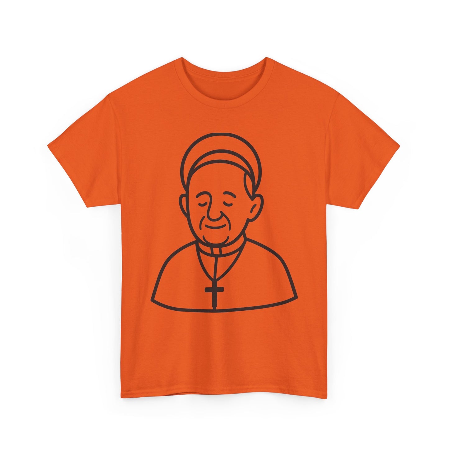 Simple Line Art Pope Francis with Halo | Transparent Minimal Outline