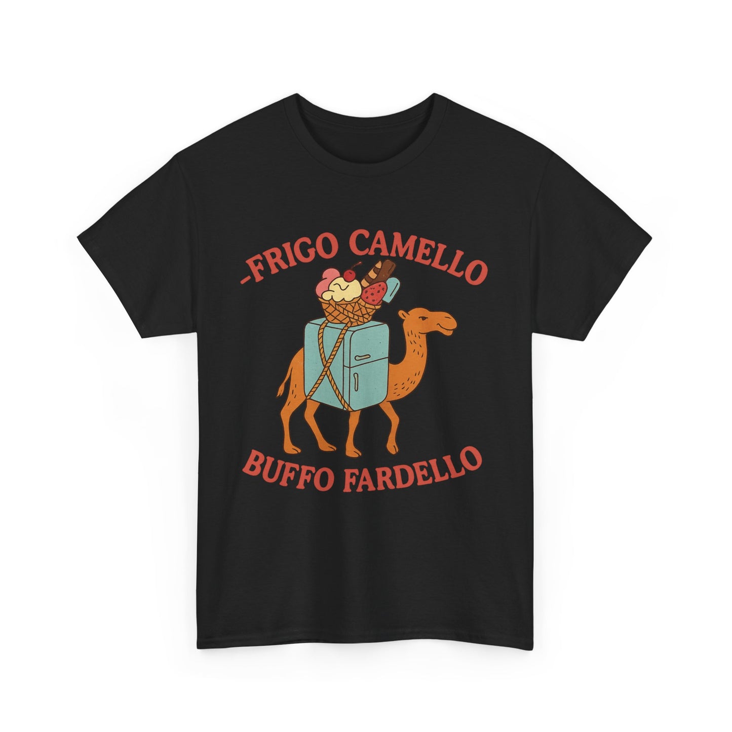 Camiseta con el divertido meme "Fridge Camel Burden" y el divertido meme "Cerebro italiano podrido"