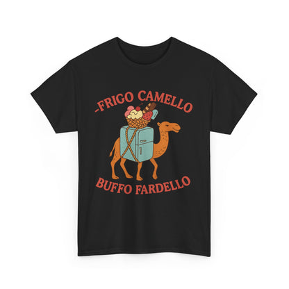 Camiseta con el divertido meme "Fridge Camel Burden" y el divertido meme "Cerebro italiano podrido"