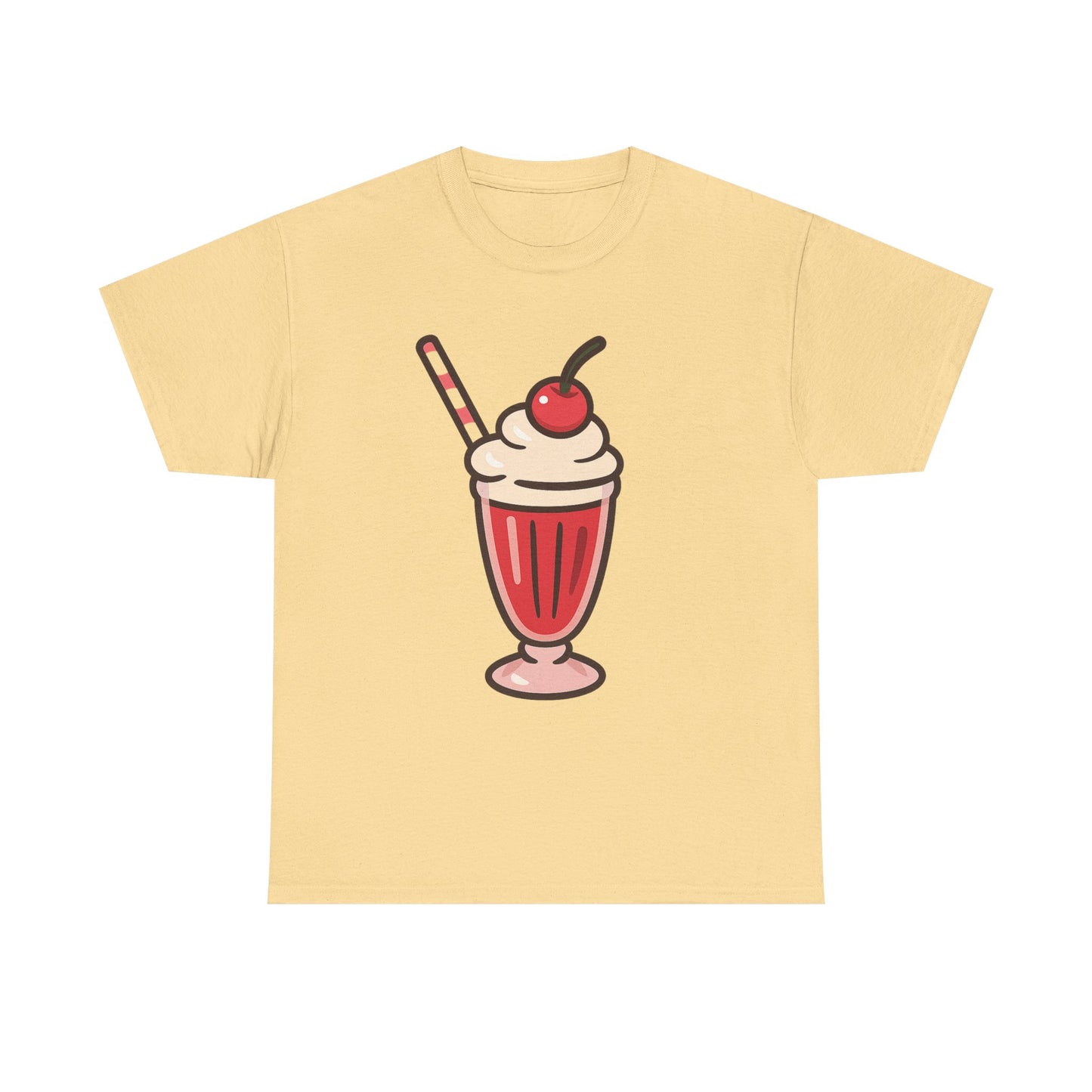 Cherry Soda Float Italian Design Art Retro Diner Milkshake with Whipped Cream and Cherry