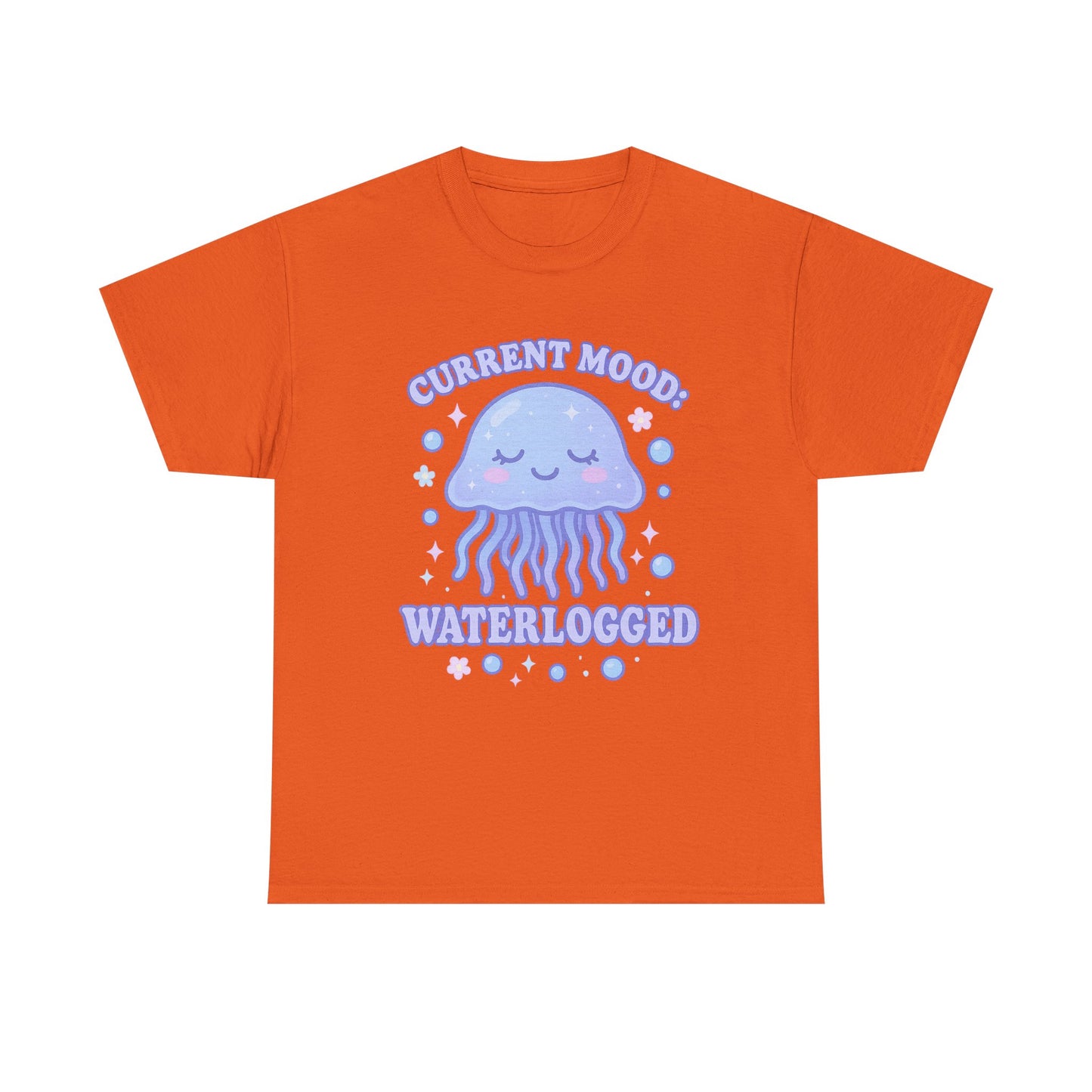 Current Mood Waterlogged Kawaii Jellyfish Pastel Bubble T-Shirt Design