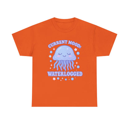 Current Mood Waterlogged Kawaii Jellyfish Pastel Bubble T-Shirt Design