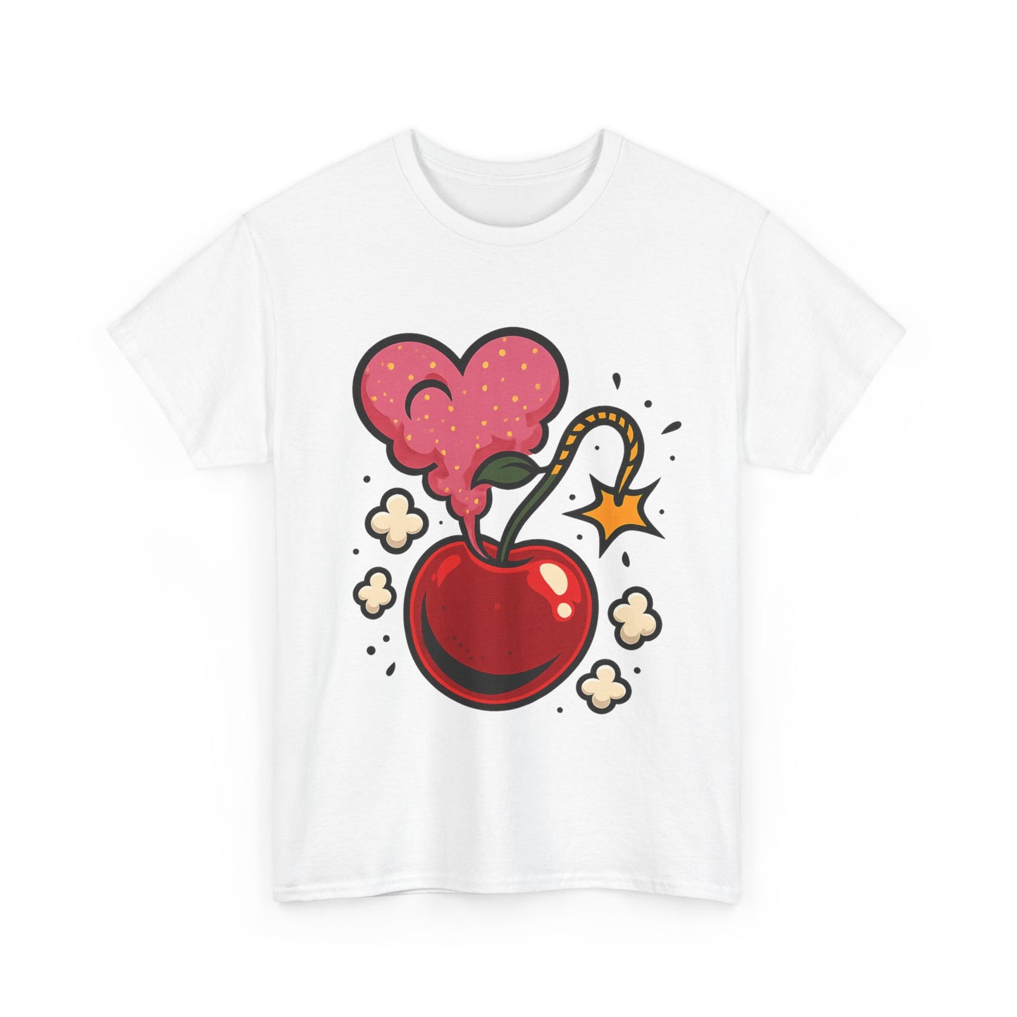 Cherry Bomb Heart Smoke Italian Design Art Pop Explosion Cute Glitter Cherry