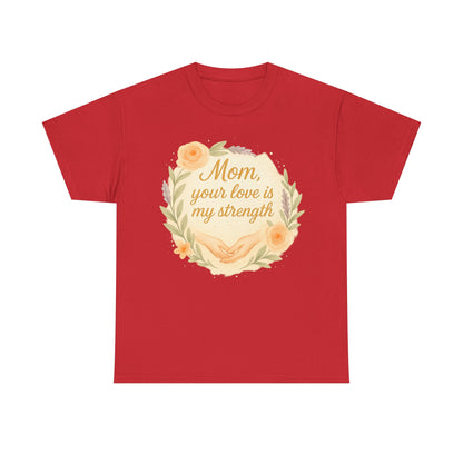 Mom Your Love Is My Strength Floral Mother's Day Quote in Italian