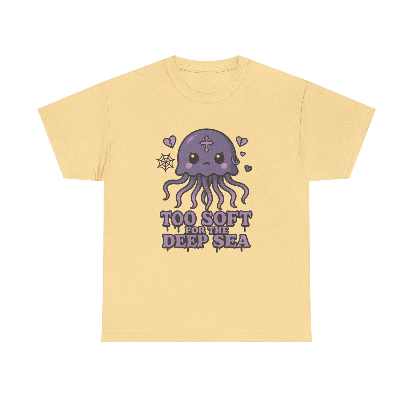 Too Soft for the Deep Sea  Pastel Goth Jellyfish T-Shirt Design