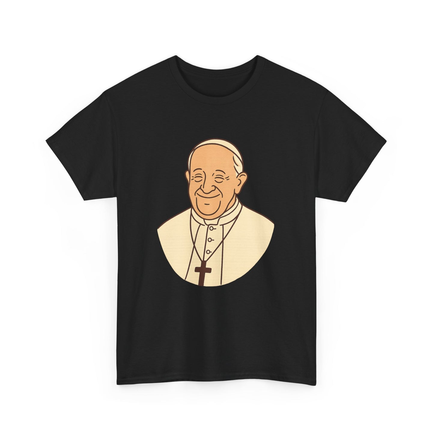 Kawaii Minimal Pope Francis Portrait | Soft Color Transparent Illustration