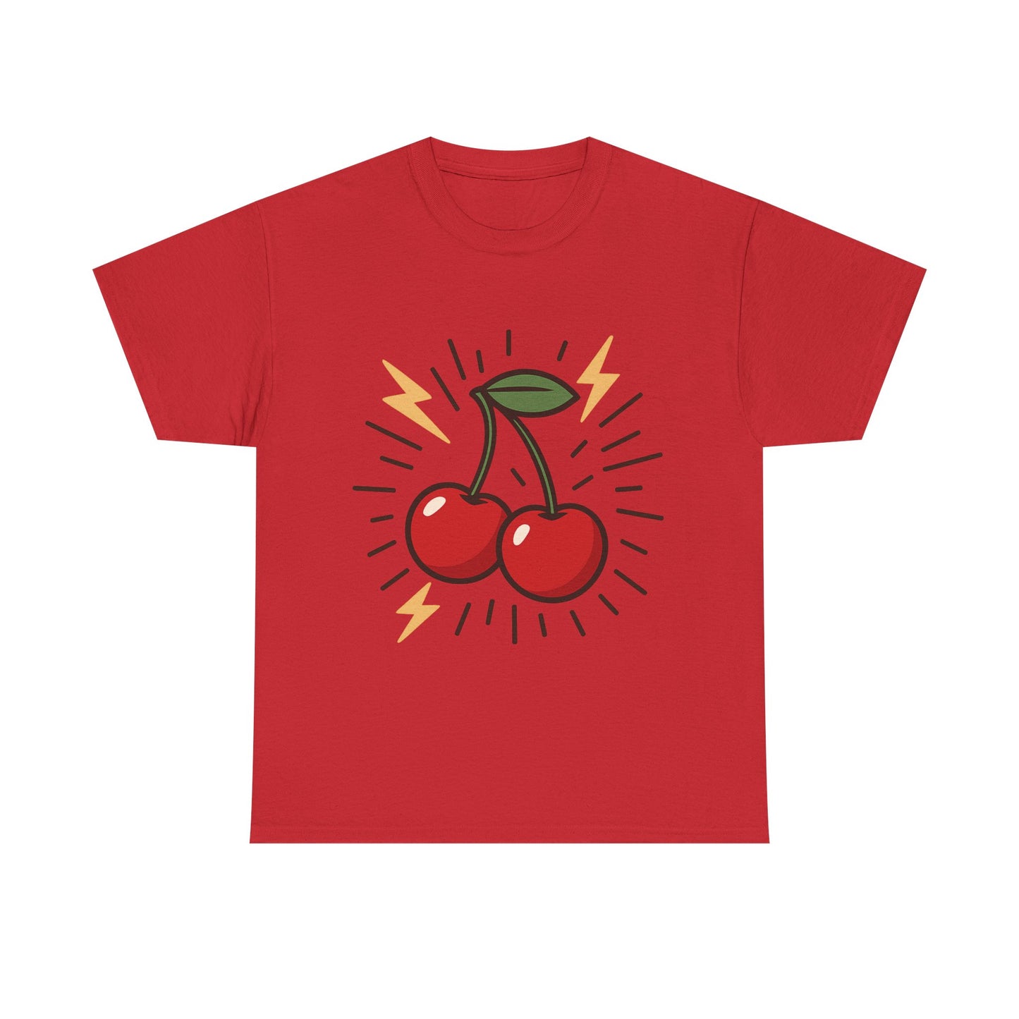 Cherry Energy Italian Design Art Power Burst Fruit with Lightning Style