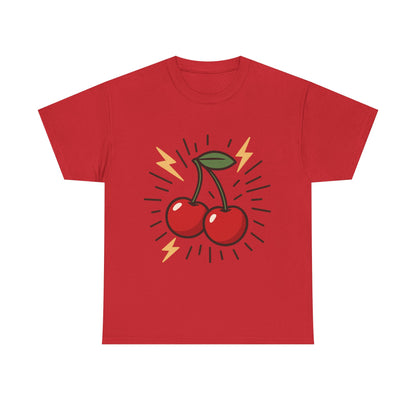Cherry Energy Italian Design Art Power Burst Fruit with Lightning Style
