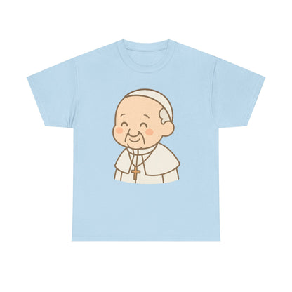 Cute Kawaii Pope Francis Illustration | Peaceful Pastel Transparent Art