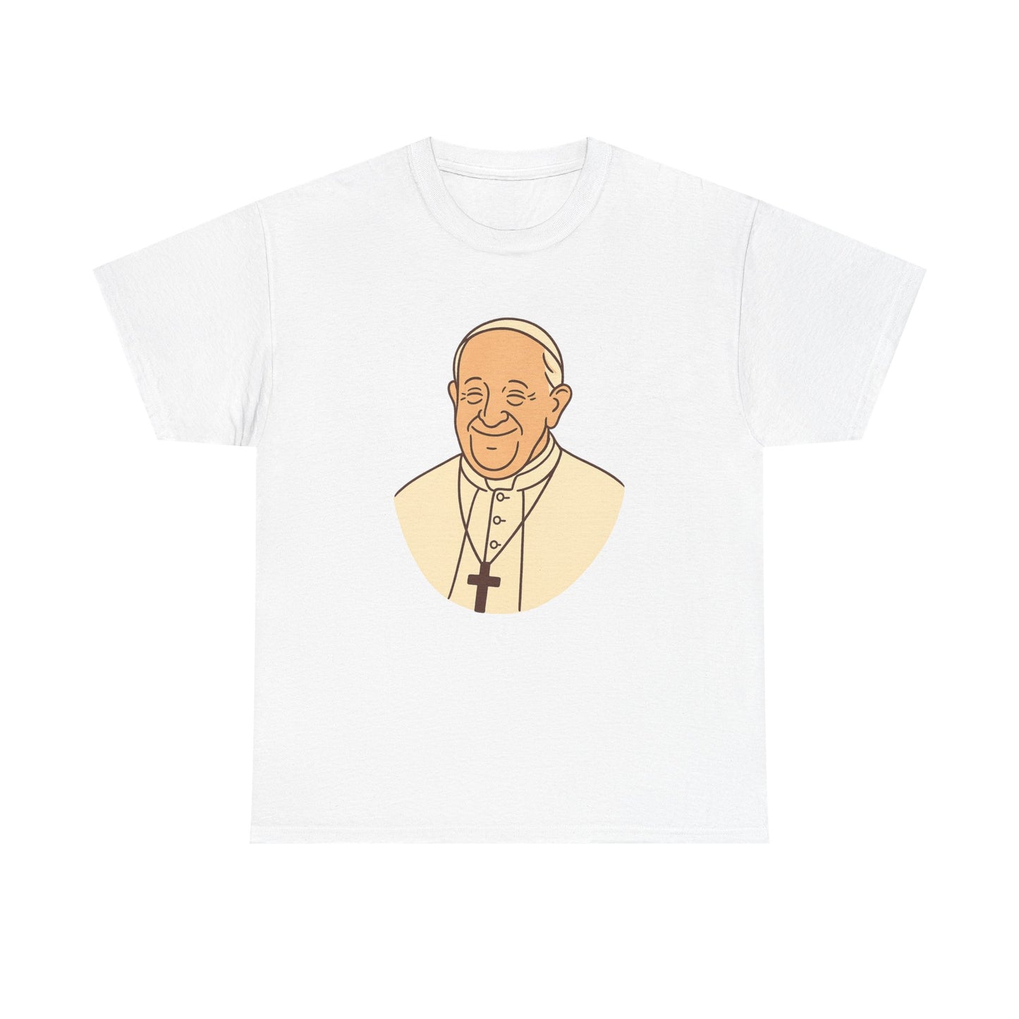 Kawaii Minimal Pope Francis Portrait | Soft Color Transparent Illustration