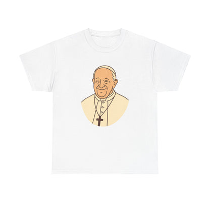 Kawaii Minimal Pope Francis Portrait | Soft Color Transparent Illustration