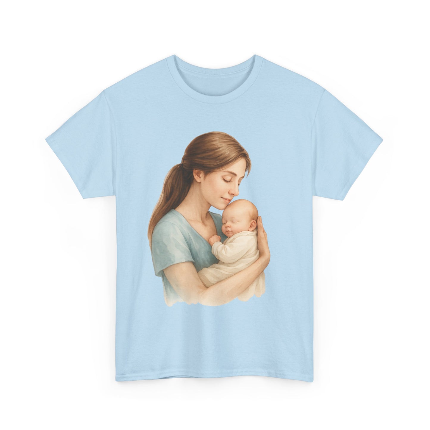 Watercolor Mother and Newborn Hug  Emotional Mother Day Printable Art
