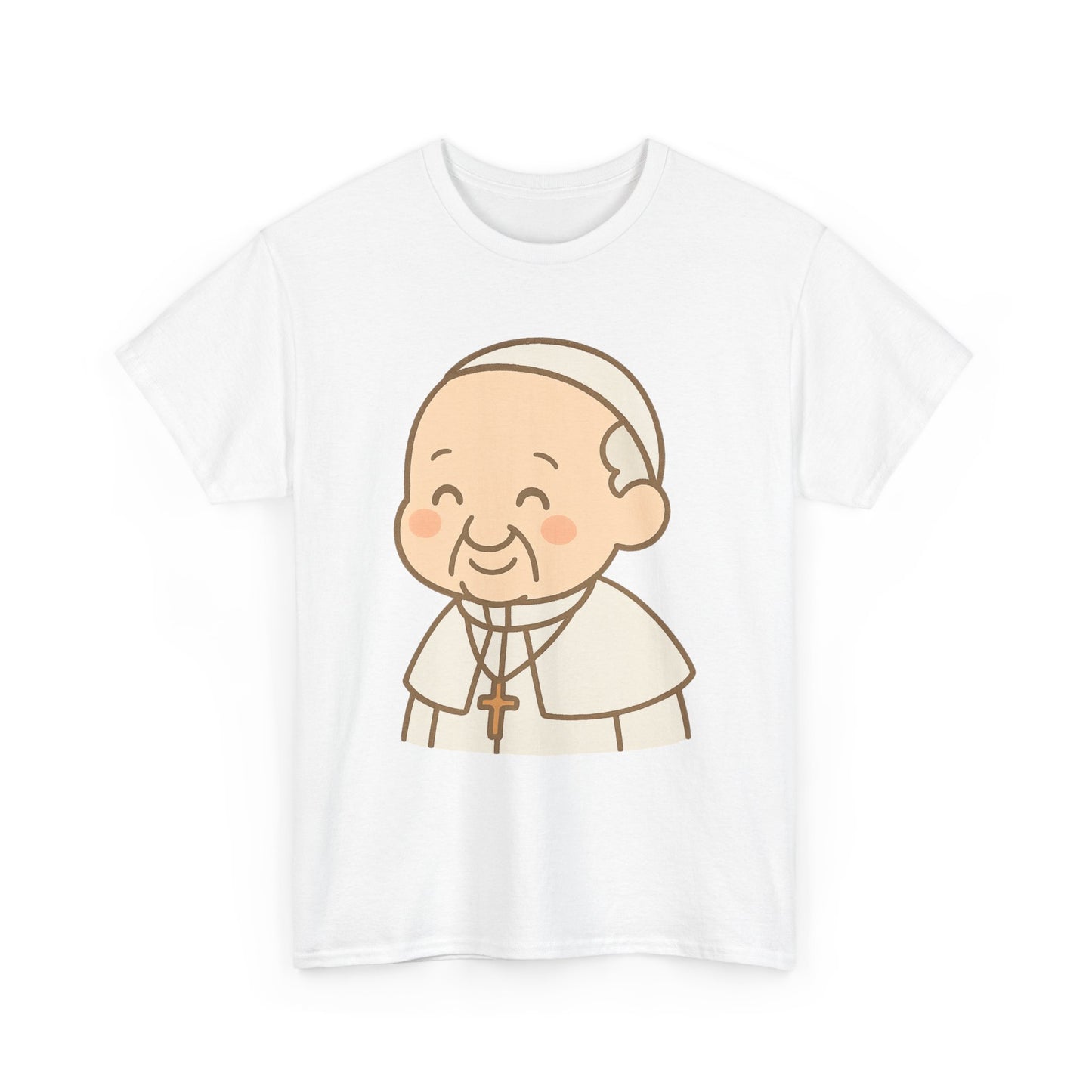 Cute Kawaii Pope Francis Illustration | Peaceful Pastel Transparent Art