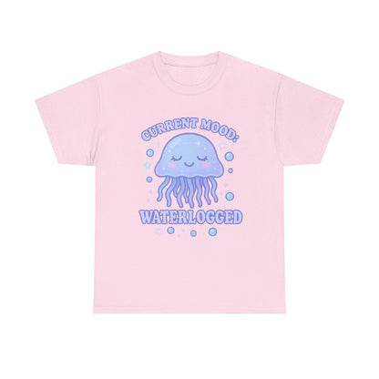 Current Mood Waterlogged Kawaii Jellyfish Pastel Bubble T-Shirt Design
