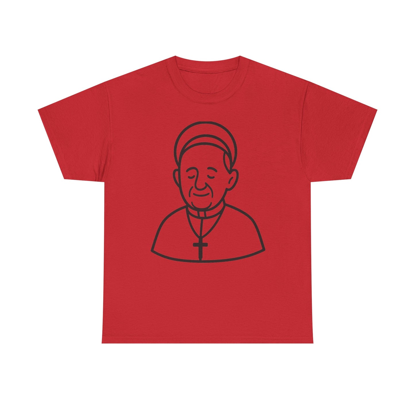 Simple Line Art Pope Francis with Halo | Transparent Minimal Outline