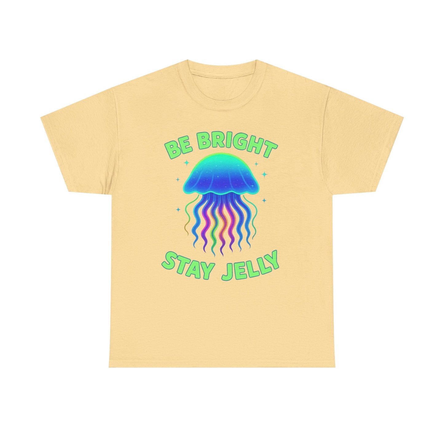 Be Bright Stay Jelly  Neon Rainbow Jellyfish Glow T-Shirt Art