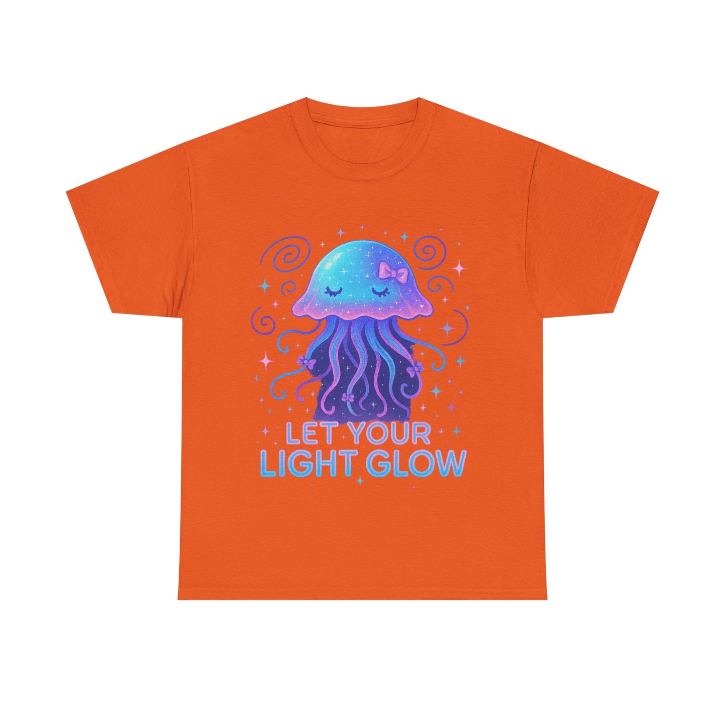 Let Your Light Glow  Bioluminescent Jellyfish Aesthetic Neon Art T-Shirt