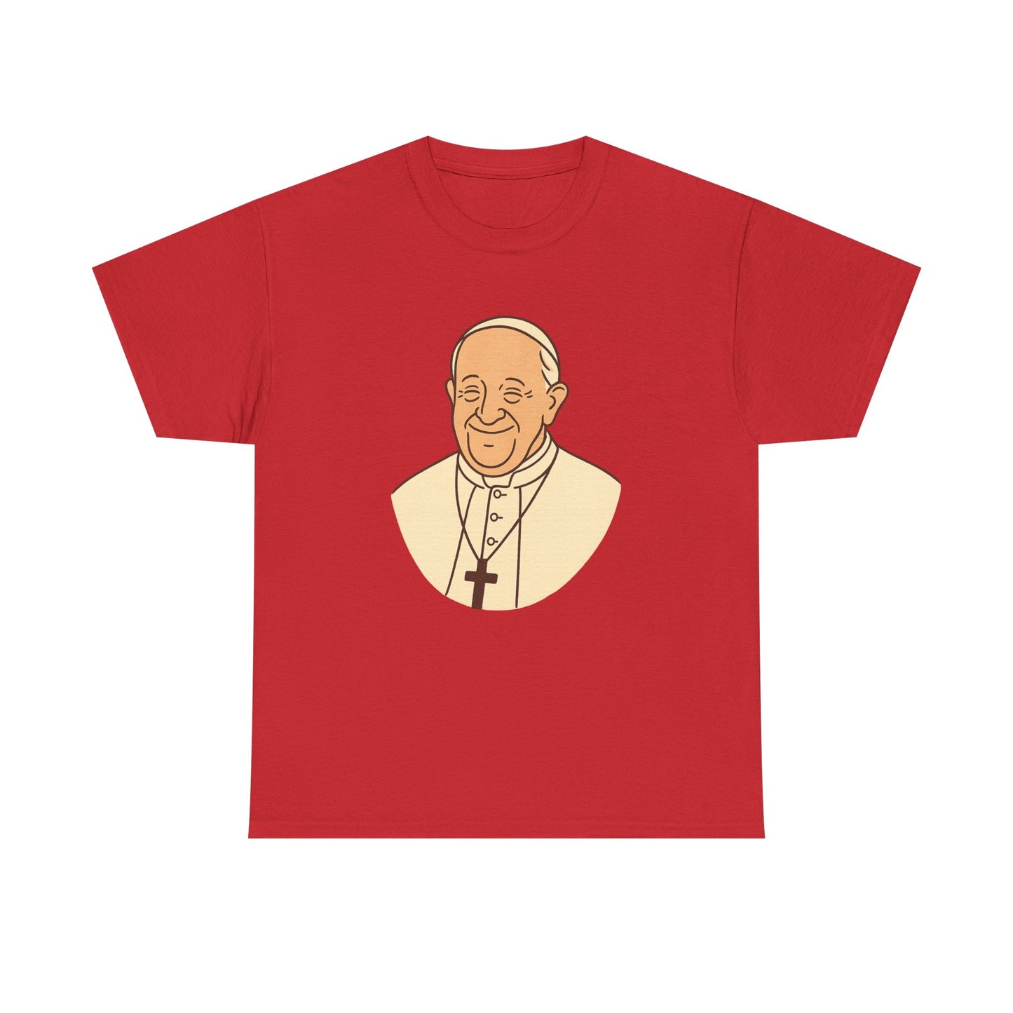 Kawaii Minimal Pope Francis Portrait | Soft Color Transparent Illustration