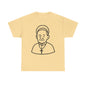 Simple Line Art Pope Francis with Halo | Transparent Minimal Outline
