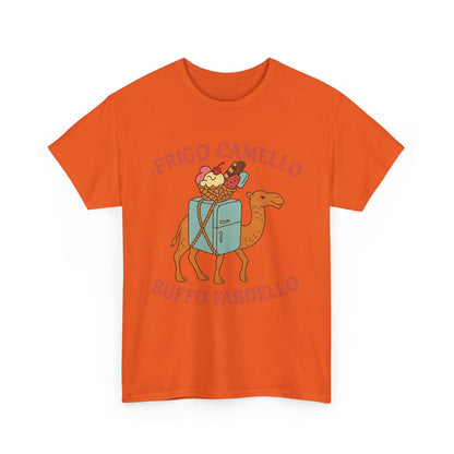 Camiseta con el divertido meme "Fridge Camel Burden" y el divertido meme "Cerebro italiano podrido"