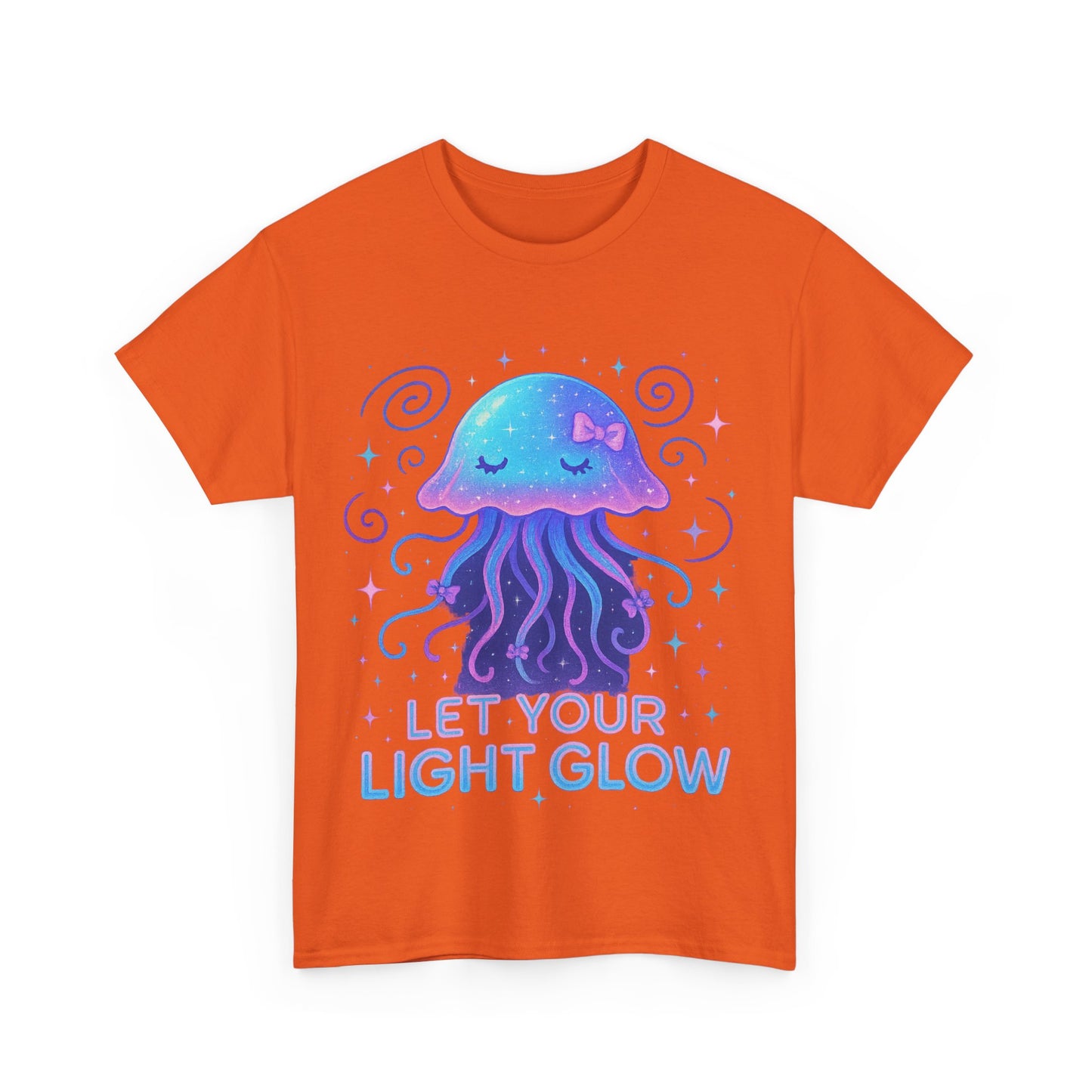 Let Your Light Glow  Bioluminescent Jellyfish Aesthetic Neon Art T-Shirt