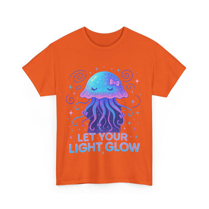 Let Your Light Glow  Bioluminescent Jellyfish Aesthetic Neon Art T-Shirt