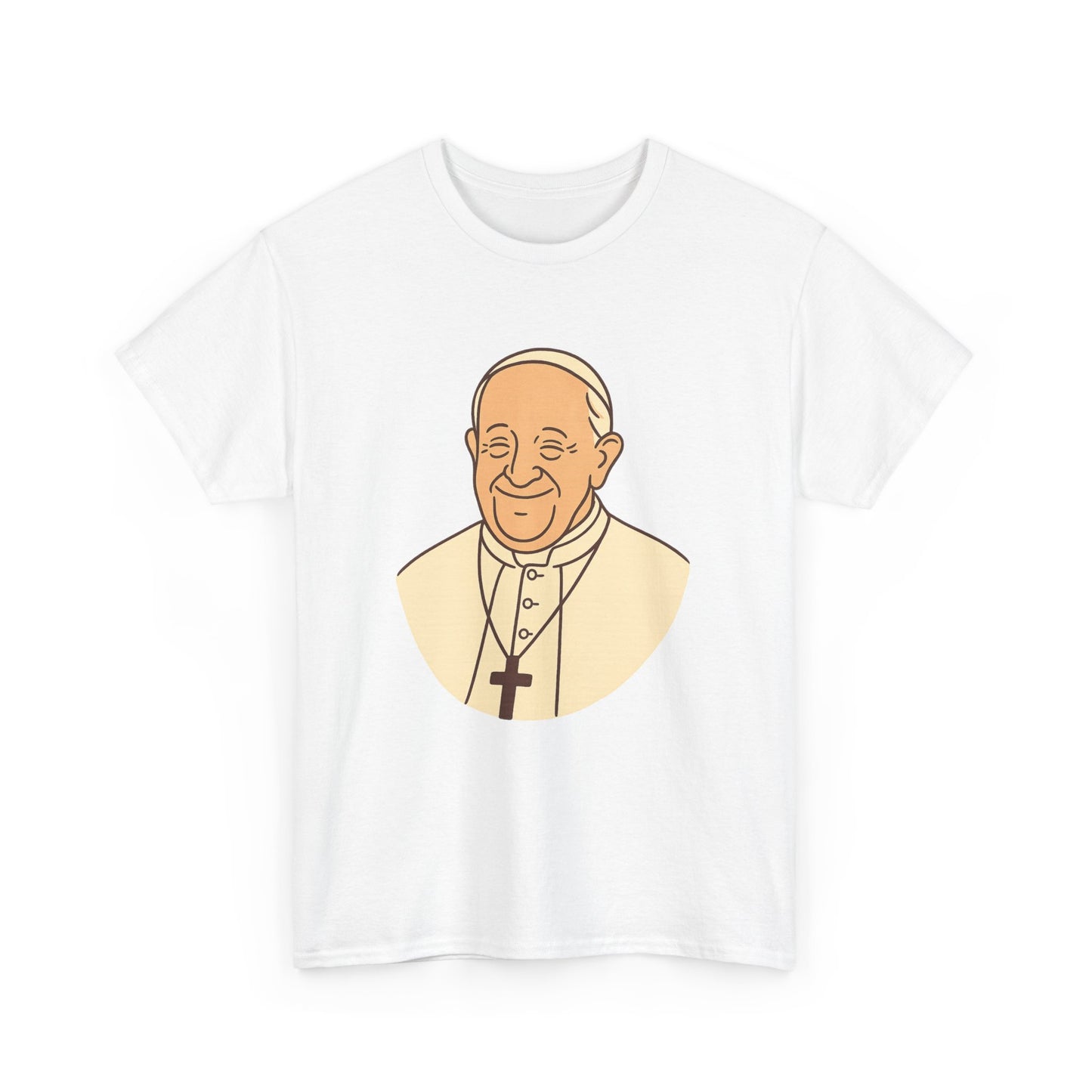Kawaii Minimal Pope Francis Portrait | Soft Color Transparent Illustration