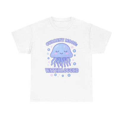 Current Mood Waterlogged Kawaii Jellyfish Pastel Bubble T-Shirt Design