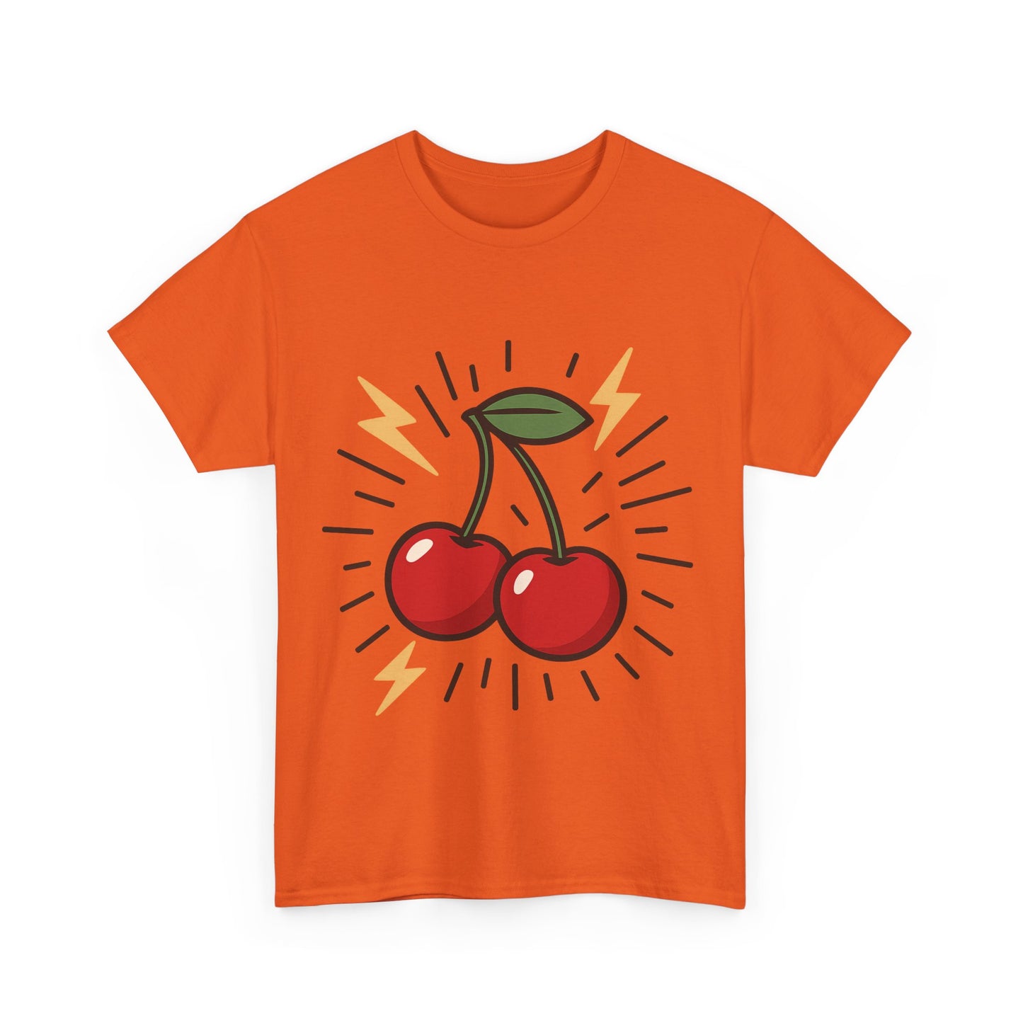 Cherry Energy Italian Design Art Power Burst Fruit with Lightning Style