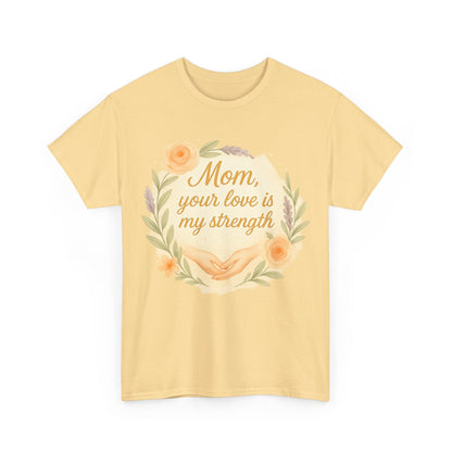 Mom Your Love Is My Strength Floral Mother's Day Quote in Italian