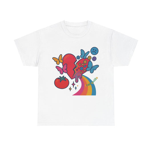 Glitch Heart with Butterflies and Emojis Pop Surreal Shisgama Art