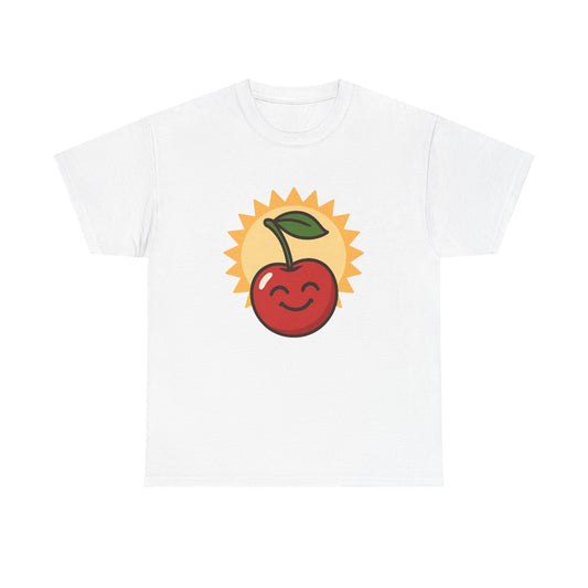 Life is Cherry Sweet Italian Design Art Happy Cherry with Sunshine Illustration