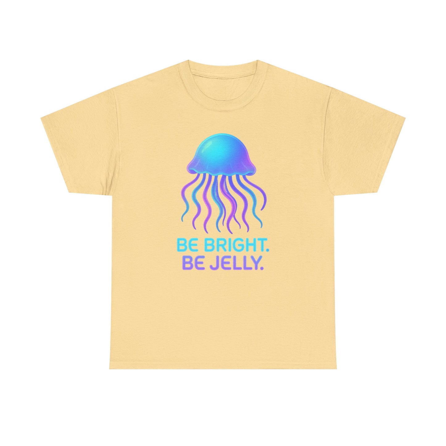 Be Bright Be Jelly  Neon Glow Jellyfish Aesthetic T-Shirt Art