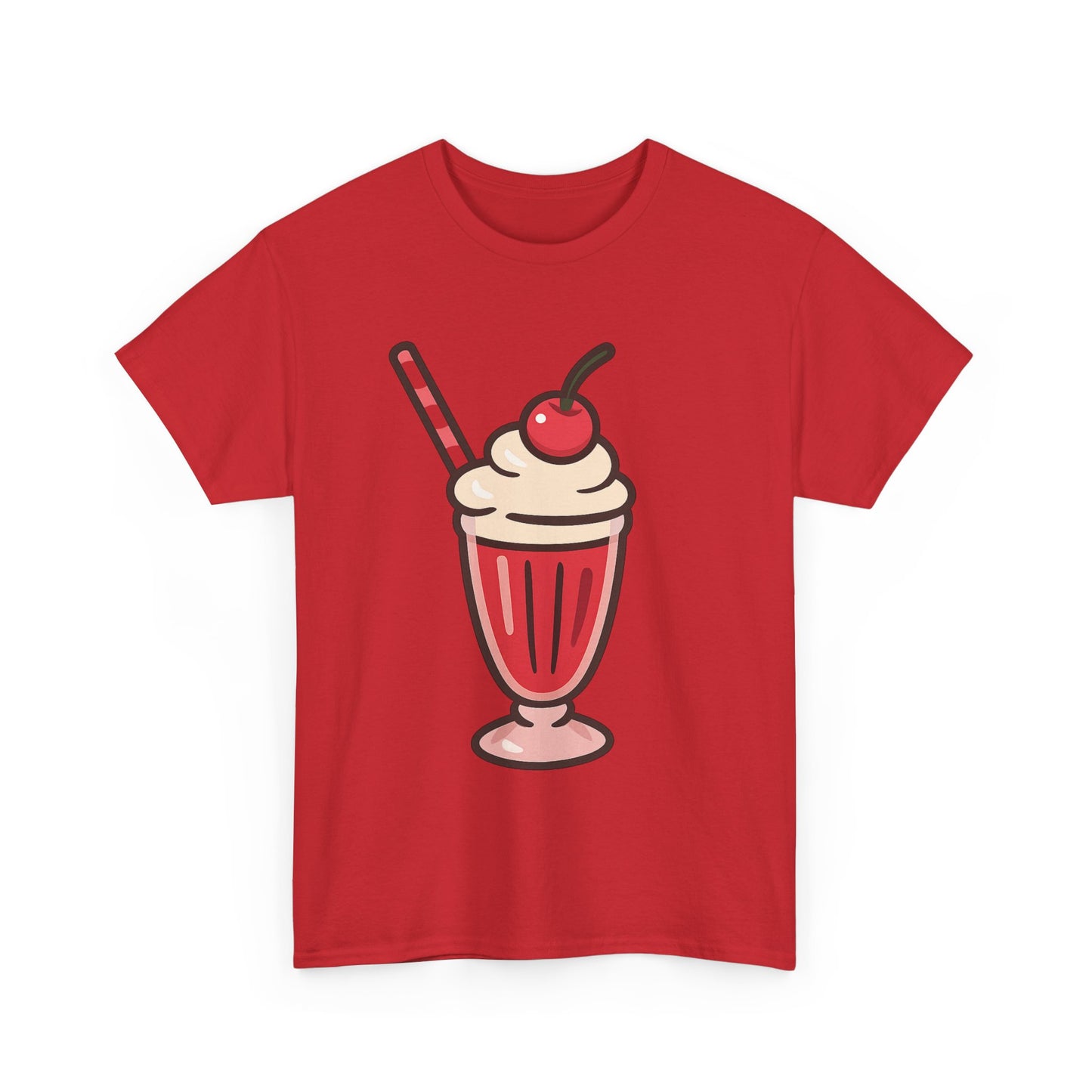 Cherry Soda Float Italian Design Art Retro Diner Milkshake with Whipped Cream and Cherry
