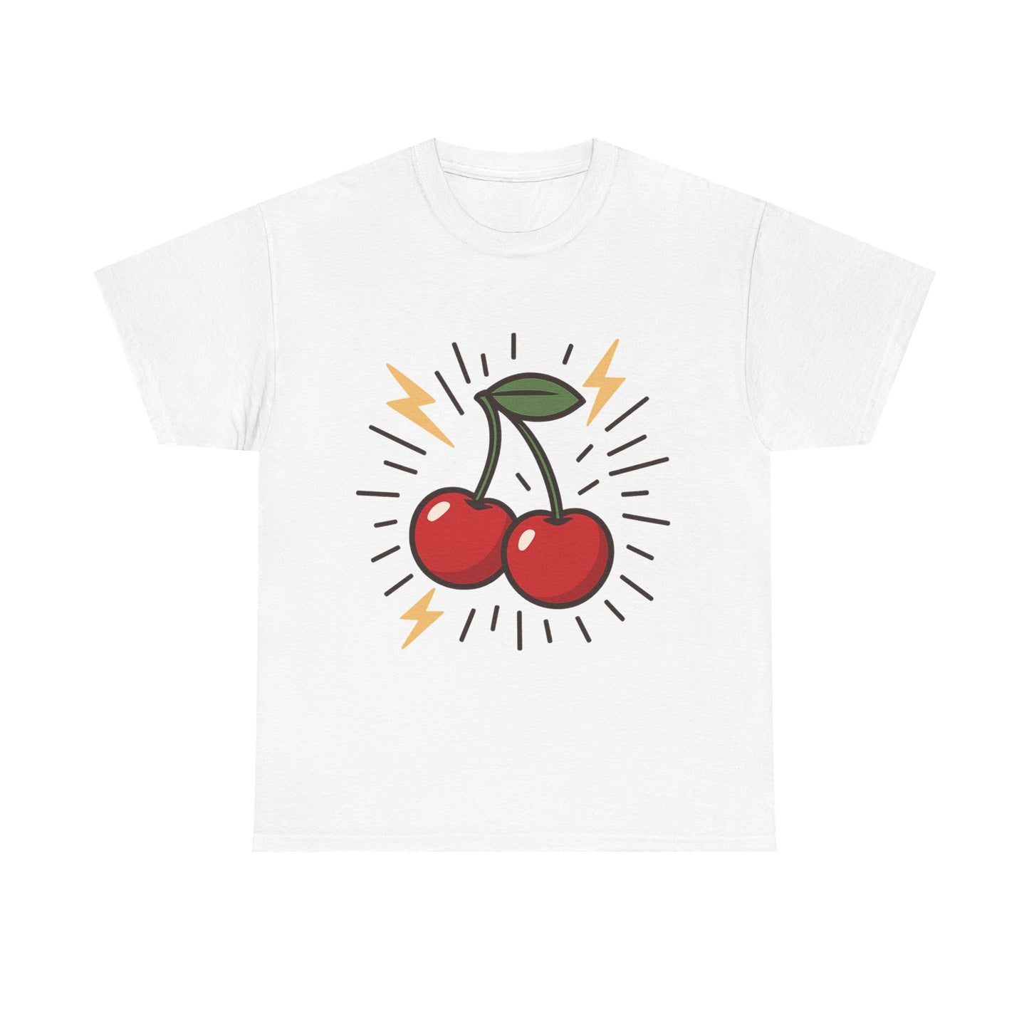 Cherry Energy Italian Design Art Power Burst Fruit with Lightning Style