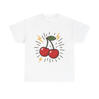 Cherry Energy Italian Design Art Power Burst Fruit with Lightning Style